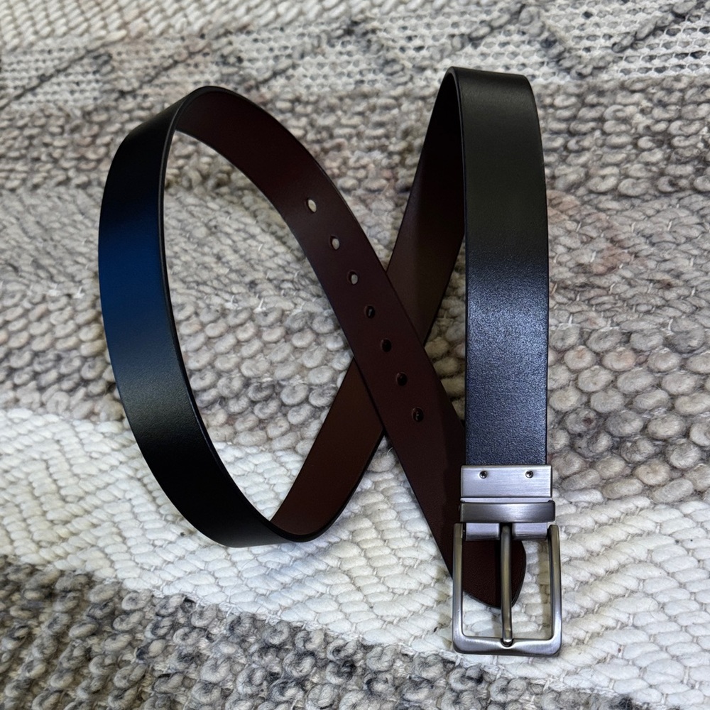 Men's Reversible Black / Brown Leather Belt